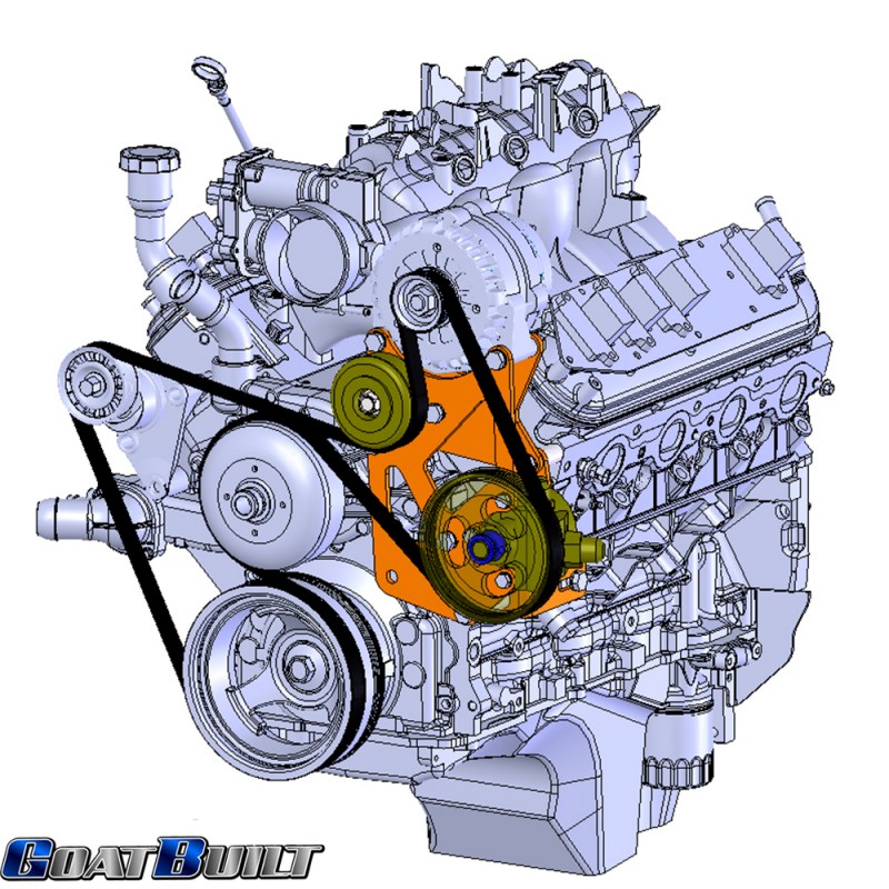 DRIVER SIDE PUMP AND ALTERNATOR BRACKETS – Goat Built