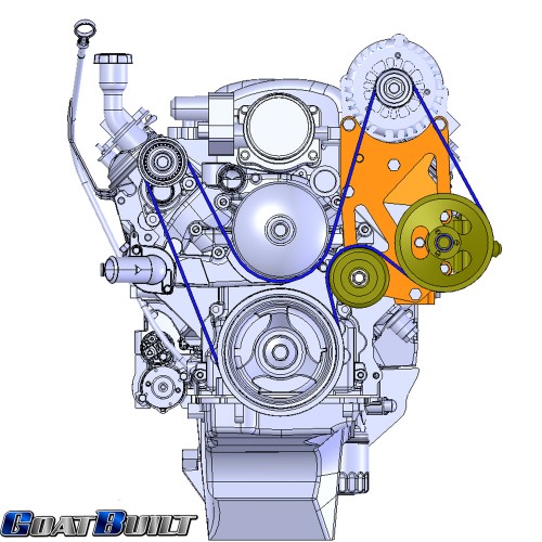 GM LS Truck Vortec Alternator & Power Steering Bracket 4400 TC-Pump ...