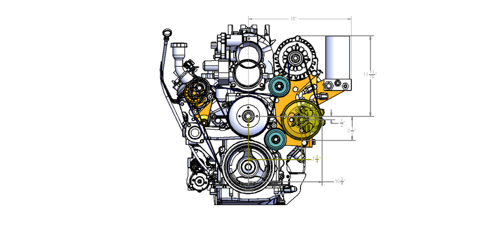 Driver Side CBR/TC Pump and Alternator Mount, F-body Spacing – Goat Built